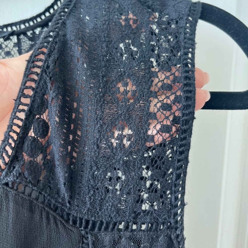 Allsaints Black Lace Button-Front Sleeveless Mini… - image 7